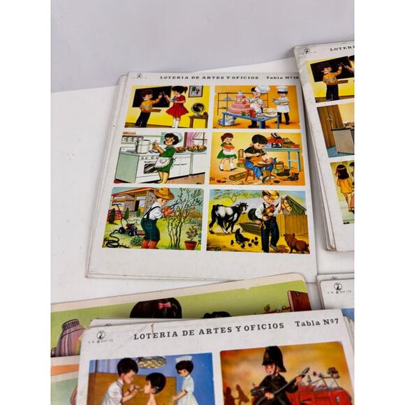 VTG Loteria De Artes Y Oficios Lot of 34 Cards Boards Mexico Bingo - Picture 7 of 13